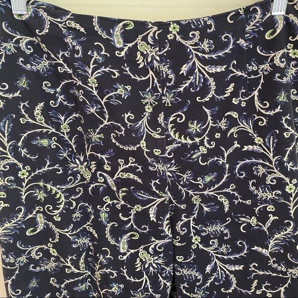 Vintage blue floral flat front high-rise pants - Picture 5 of 11